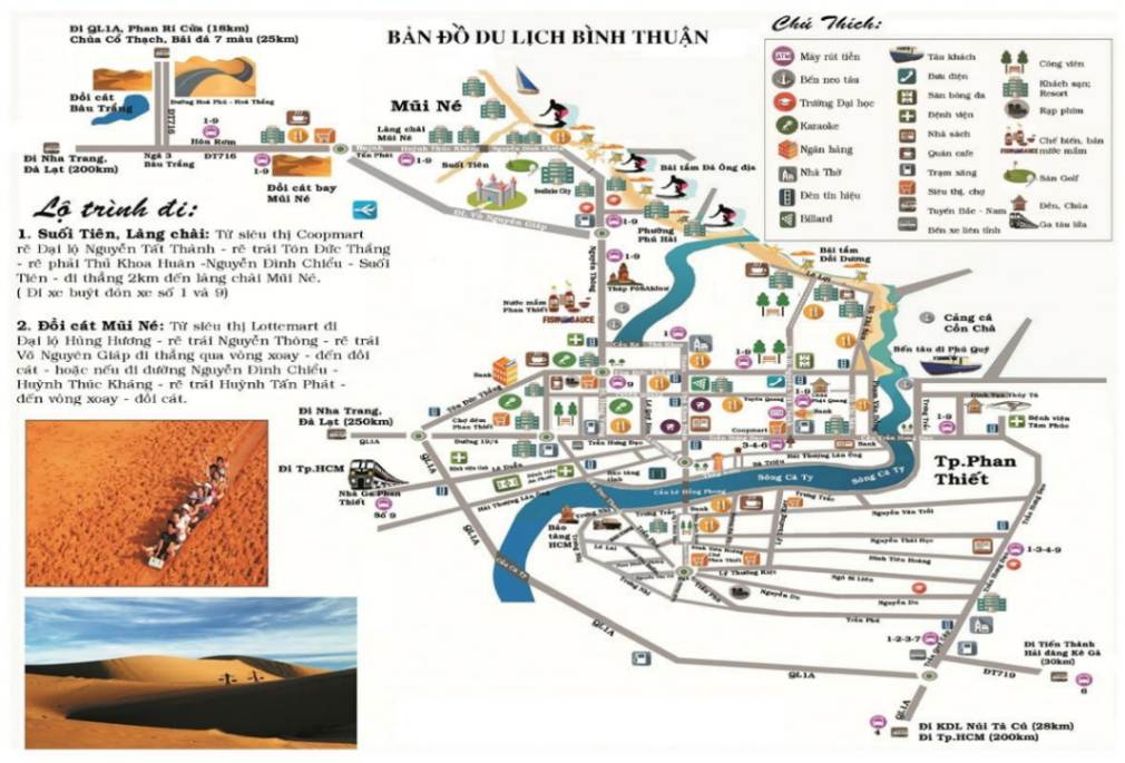 Bản đồ du lịch Phan Thiết Mũi Né