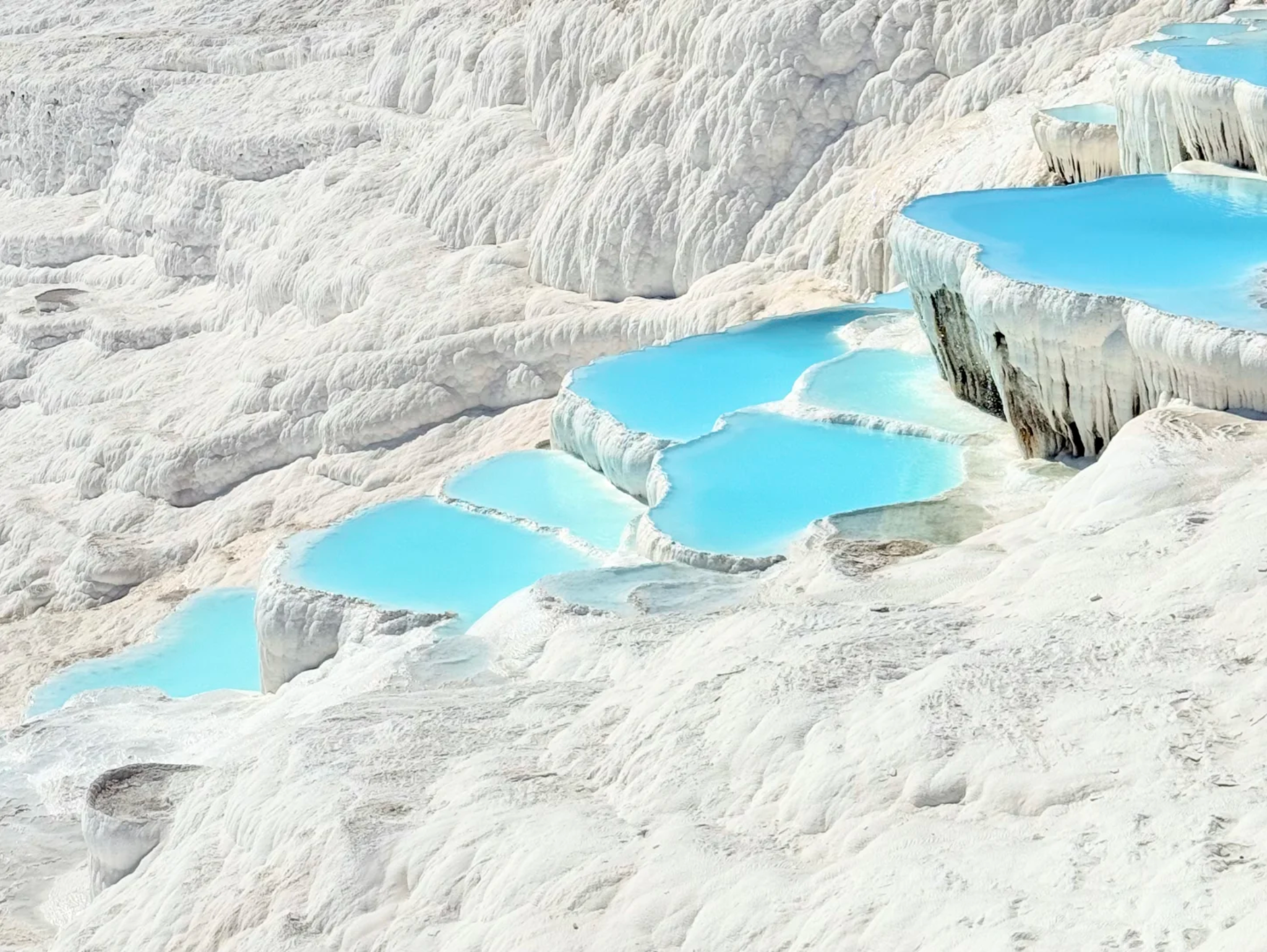 Lâu đài Bông Pamukkale, bậc thang đá vôi, hồ nước nóng, Thổ Nhĩ Kỳ, điểm du lịch nổi tiếng